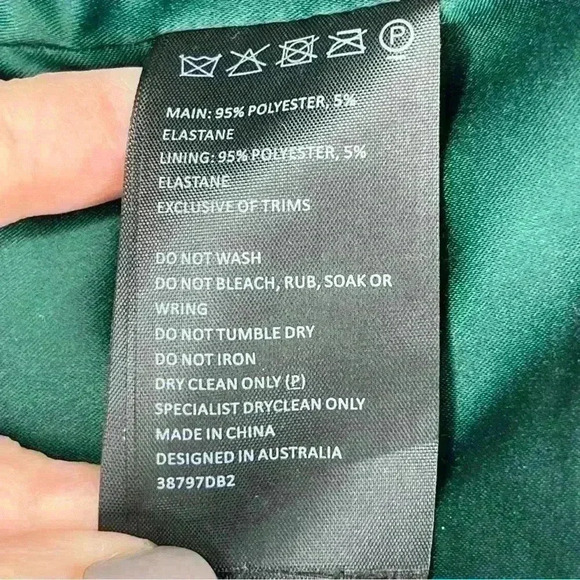 Bardot Sheath Dress Womens Size 10 Hunter Green Off The Shoulder Velvet Lined - Picture 7 of 10